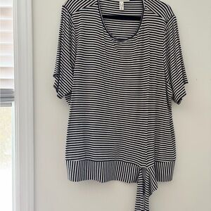 Addition Elle Navy and White Striped Top
